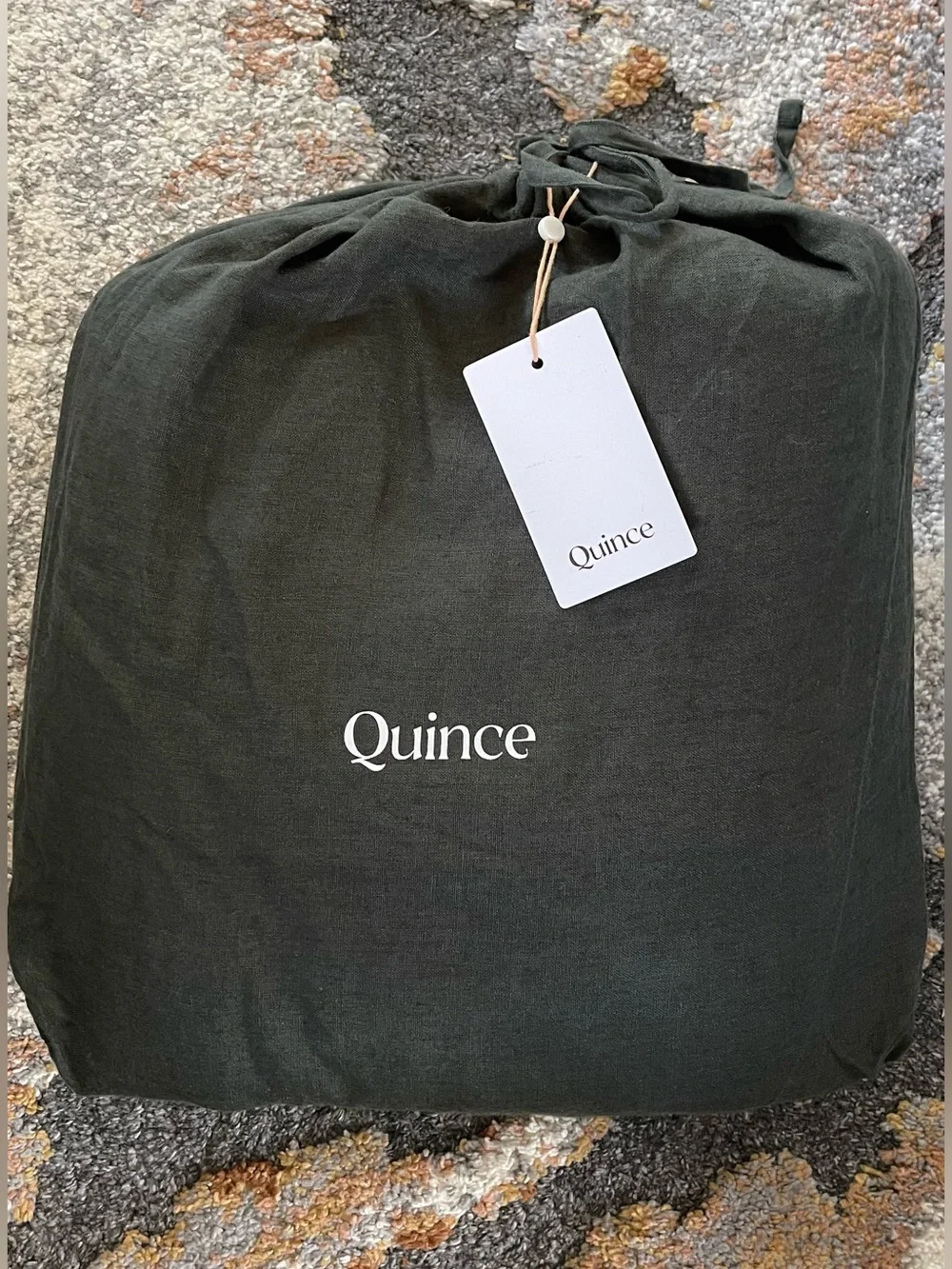 NWT Quince European Linen Duvet Cover, Full/Queen (Pine)